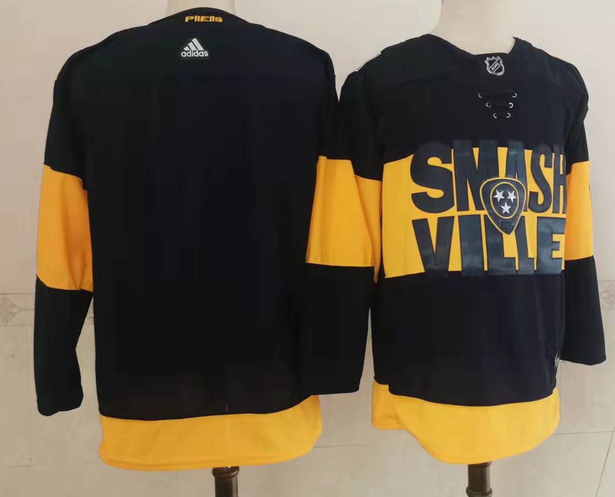 Cheap Men Nashville Predators Blank Black New 2022 Adidas NHL Jersey